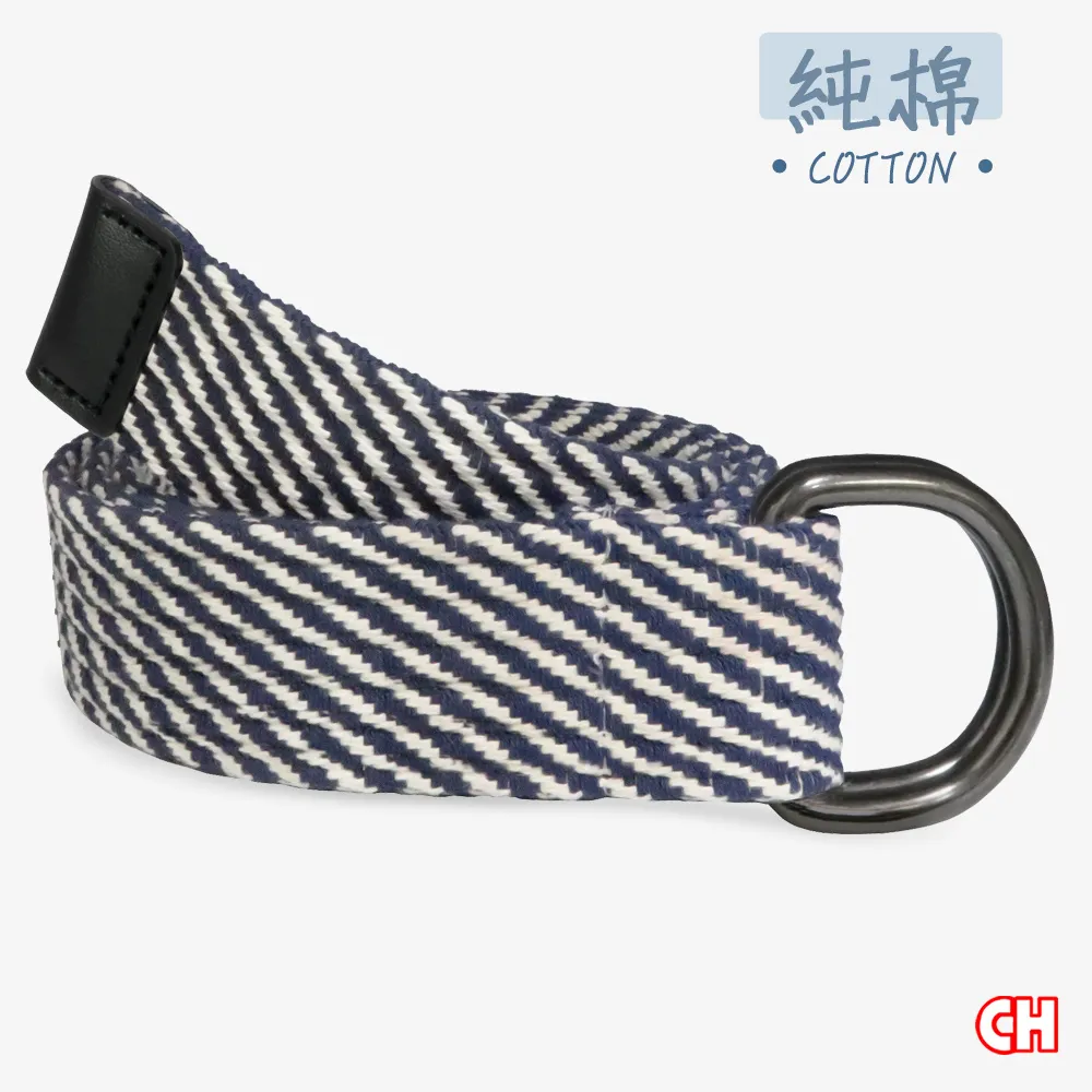 【CH-BELT 銓丞皮帶】條紋造型雙扣環純棉織帶男皮帶腰帶(灰) 歷史價格詳細信息
