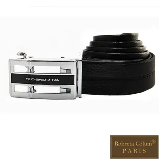 Roberta Colum - 型男設計款自動金屬滑扣黑牛皮皮帶 歷史價格詳細信息