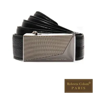 Roberta Colum - 極簡精品款碳纖自動金屬滑扣黑牛皮皮帶 歷史價格詳細信息
