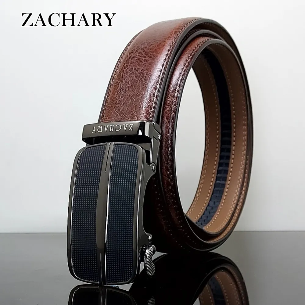 【ZACHARY】全牛皮時尚自動皮帶CY8920棕 歷史價格詳細信息