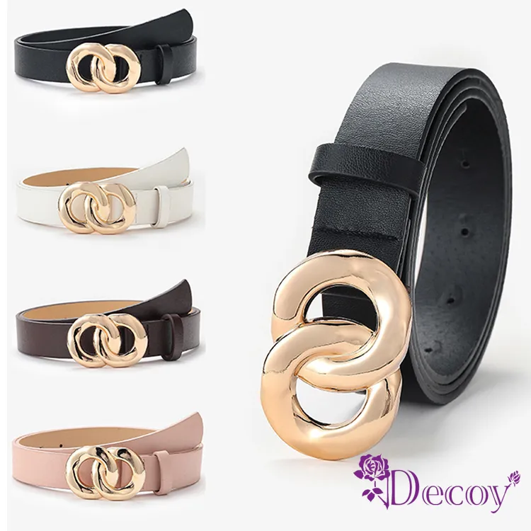【Decoy】簡約街頭＊圓金扣時尚細皮帶/咖 歷史價格詳細信息