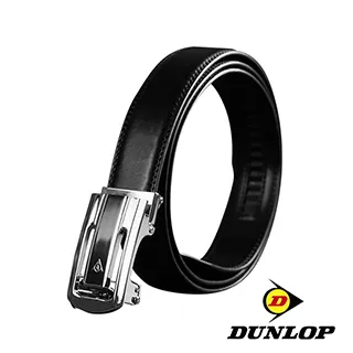 DUNLOP 經典系列-鏡面LOGO方框自動釦真皮皮帶-黑色 DU78052 歷史價格詳細信息
