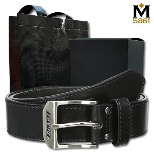 【Dickies】男皮帶 皮帶 原皮雙車線 黑銀扣頭+Dickies標誌Logo ／棕色 (ML) 歷史價格詳細信息