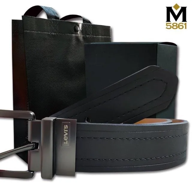 【Levis】Levi's 男皮帶 皮帶 雙面雙色 雙車線 黑銀扣頭 / 黑+棕 (SML) 歷史價格詳細信息