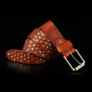 倉吉7098 龐克搖滾，鉚釘手工牛革腰帶/ 皮帶 歷史價格詳細信息