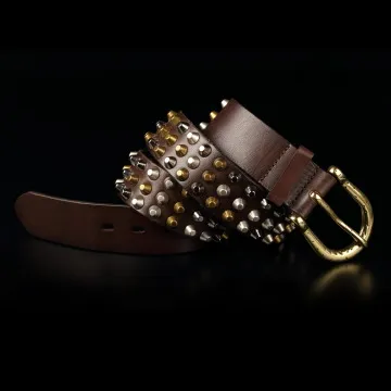 倉吉0143 重金屬搖滾，鉚釘手工牛革腰帶/ 皮帶 歷史價格詳細信息