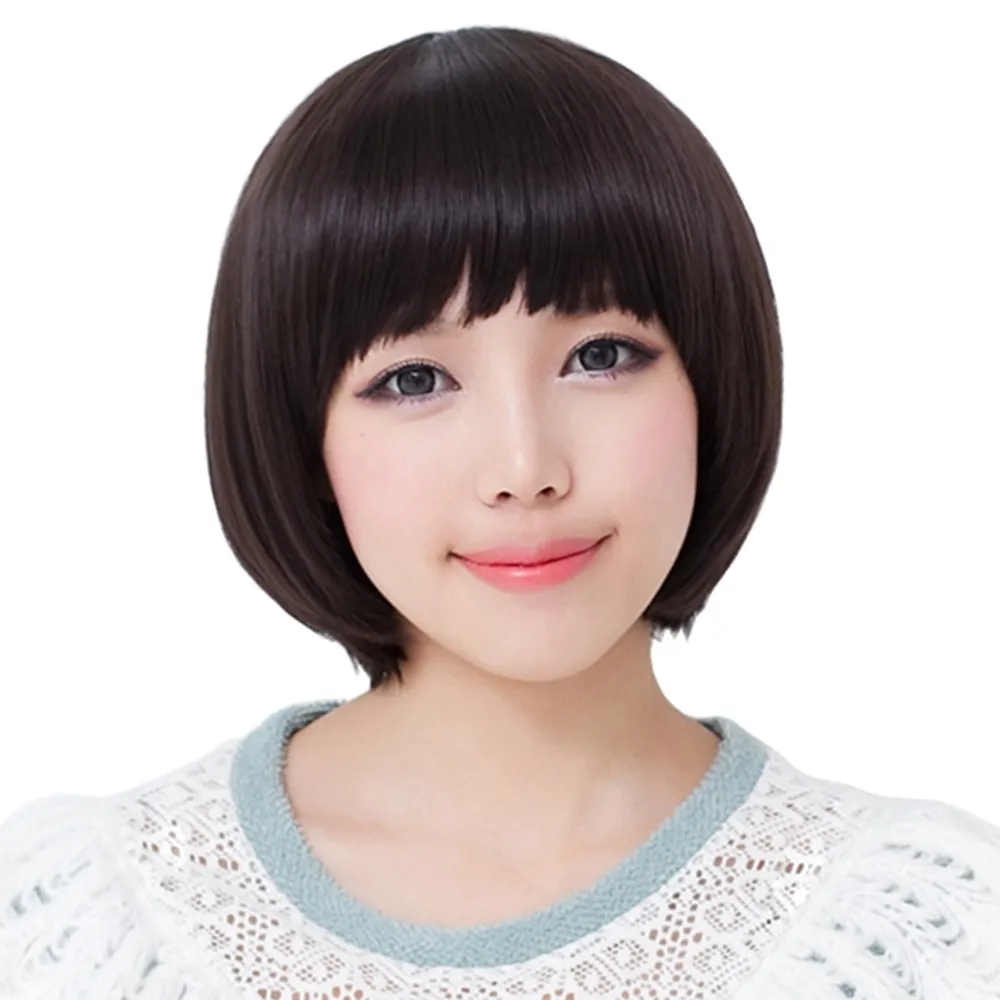 女假髮整頂真髮絲-齊瀏海短髮自然透氣美髮用品2色73vc2【巴黎精品】 歷史價格詳細信息