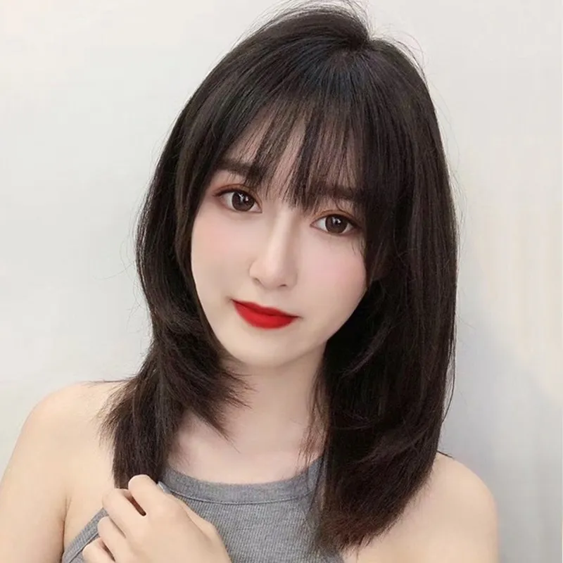 女假髮整頂真髮絲-空氣瀏海中長直髮美髮用品2色74ah25【巴黎精品】 歷史價格詳細信息