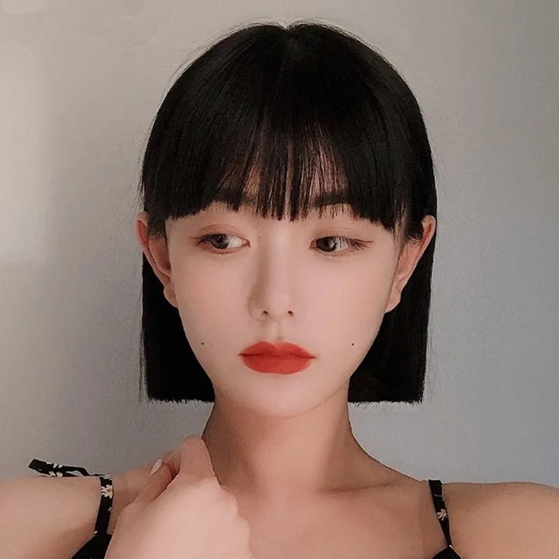 女假髮整頂真髮絲-漫畫瀏海自然短直髮美髮用品2色74ah12【巴黎精品】 歷史價格詳細信息