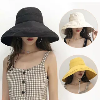 【幸福揚邑】超大帽檐防曬抗UV可捲摺桃絨遮陽帽(深藍、紅、粉) 歷史價格詳細信息