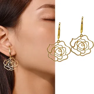 韓國 玫瑰蝶 耳勾 耳環 針式 夾式 【Bonjouracc】 歷史價格詳細信息