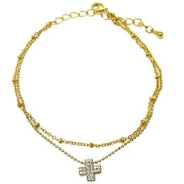 【Charme】日韓新品  粉鑽蝴蝶結  水晶鑽  腳鍊 歷史價格詳細信息