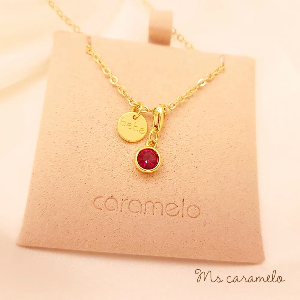 【焦糖小姐 Ms caramelo】藍水晶項鍊 10月誕生石 (K黃款) 歷史價格詳細信息