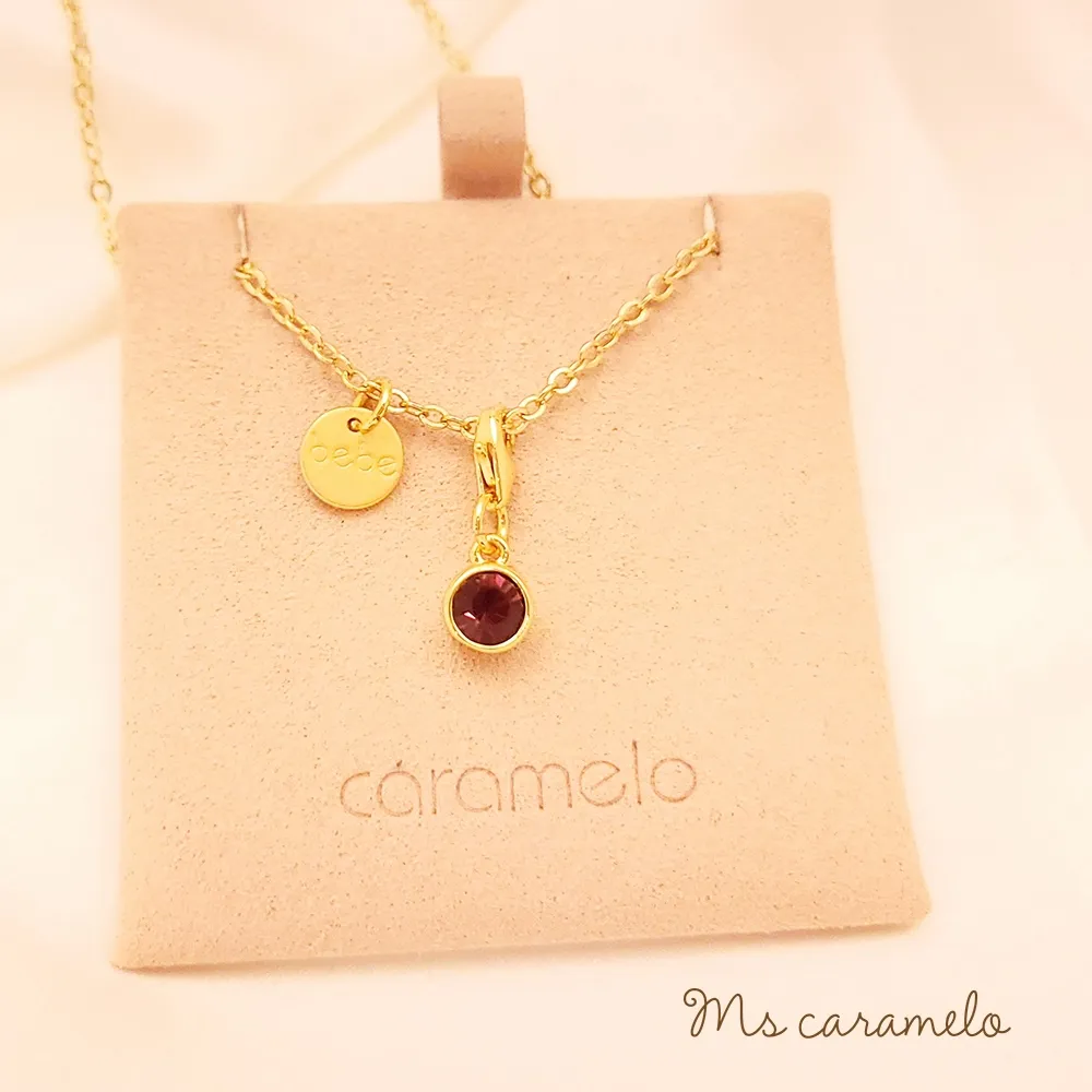 【焦糖小姐 Ms caramelo】藍水晶項鍊 10月誕生石 (K黃款) 歷史價格詳細信息
