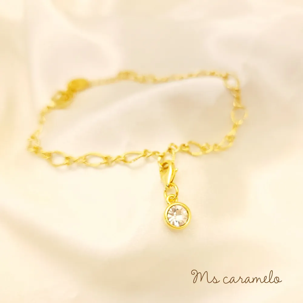 【焦糖小姐 Ms caramelo】藍水晶手鍊 10月誕生石 (K白款) 歷史價格詳細信息