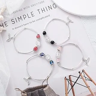 魚尾手鏈小眾設計輕奢女月光石手串莫比烏斯手環疊戴 歷史價格詳細信息