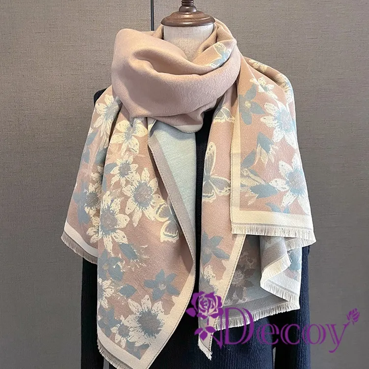 【Decoy】韓版波點 雙色加厚仿羊絨少女風氣質披肩圍巾/黑色 歷史價格詳細信息