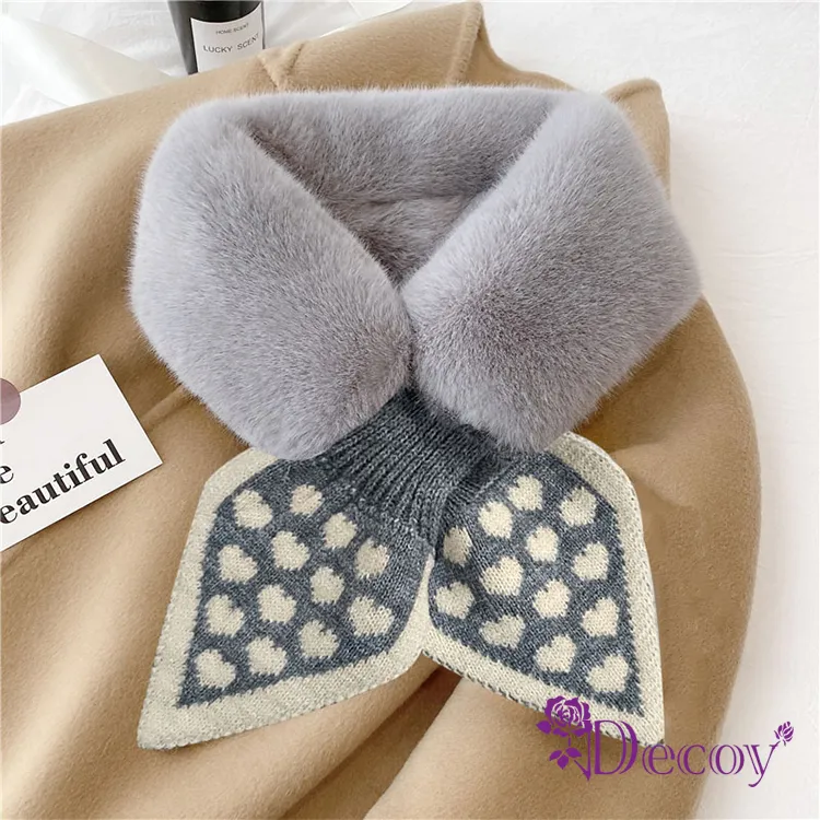 【Decoy】兔毛蝴蝶＊保暖交叉針織脖圍圍巾/黑 歷史價格詳細信息