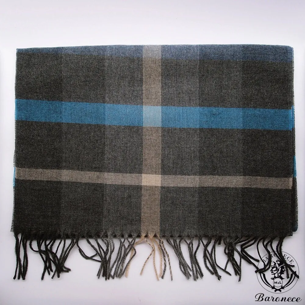 【BARONECE】經典格紋羊毛打摺西褲_灰色(67105-05) 歷史價格詳細信息