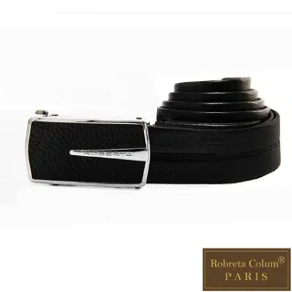 Roberta Colum - 極簡精品款碳纖自動金屬滑扣黑牛皮皮帶 歷史價格詳細信息