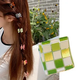 棋盤格抓夾女2023新款大號頭髮抓鯊魚夾髮夾夾子髮夾後腦勺高級感 歷史價格詳細信息