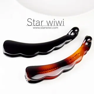 【Star wiwi】優雅時尚造型香蕉夾《2入組》《黑色 / 琥珀棕色》 ( 髮飾 髮夾 ) 歷史價格詳細信息