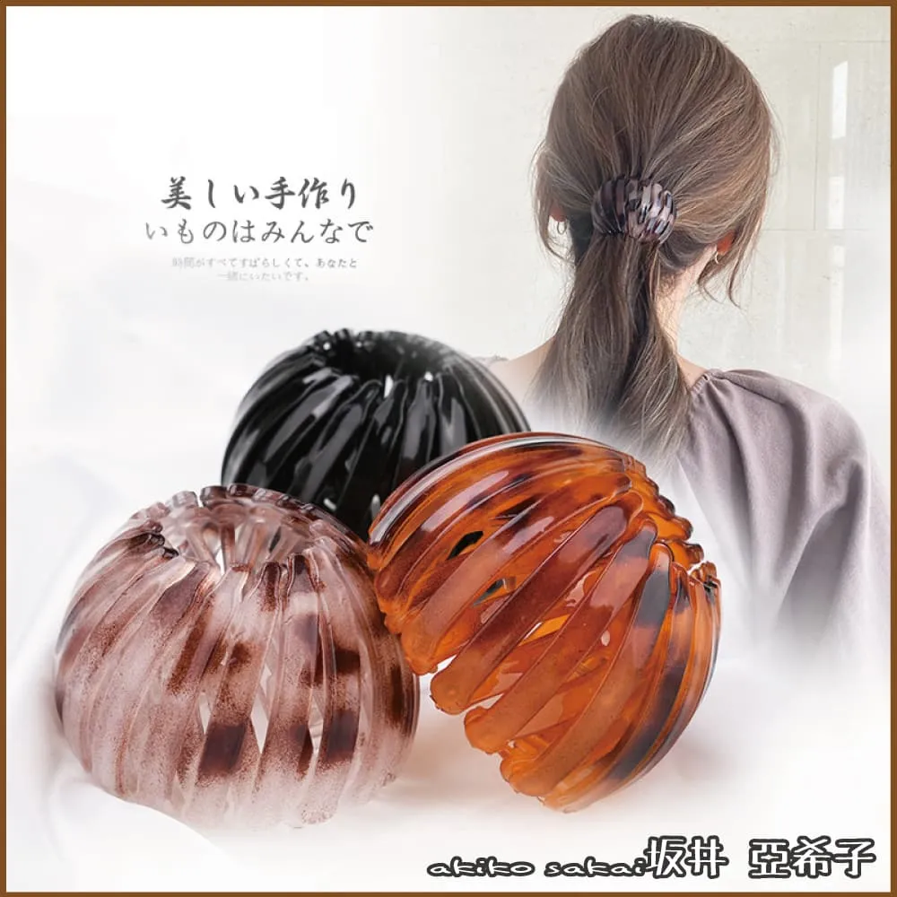 『坂井．亞希子』日系時尚花苞扣馬尾丸子頭造型盤髮固定器 歷史價格詳細信息
