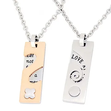 【Charme】愛的蔓延 白k飾時尚情人對鍊 歷史價格詳細信息