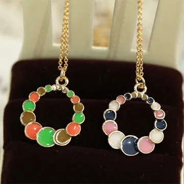 ●ECO安珂●【E1-1095】獨佔奢華鑲嵌七彩寶石項鍊 歷史價格詳細信息