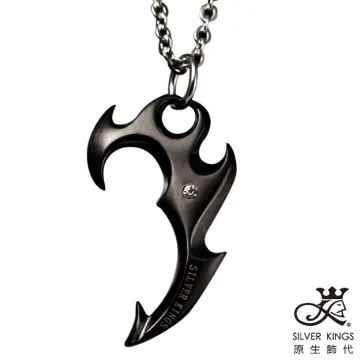 原生飾代SilverKings-心塵(墜子)-頂級白鋼工藝-搭配質感細膩美國黑牛皮繩 歷史價格詳細信息