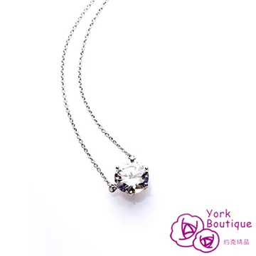 【約克精品】蝶翼綻放方晶鋯石晶鑽包銠金項鍊 歷史價格詳細信息