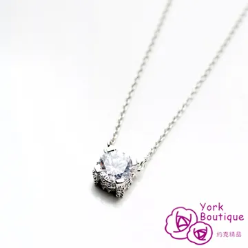 【約克精品】蝶翼綻放方晶鋯石晶鑽包銠金項鍊 歷史價格詳細信息