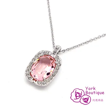 【約克精品】Pink Lady施華洛元素晶鑽包銠金項鍊(SGS認證) 歷史價格詳細信息
