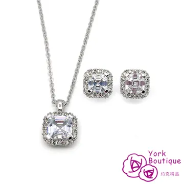 【約克精品】名媛百搭方晶鋯石包銠金鈦金屬針式耳環(SGS認證) 歷史價格詳細信息