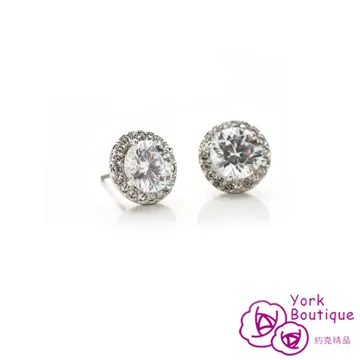 【約克精品】動情施華洛元素晶鑽包銠金鈦金屬針式耳環(SGS認證) 歷史價格詳細信息