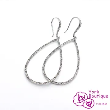 【約克精品】 簡約炫亮精鑲方晶鋯石長耳環 歷史價格詳細信息