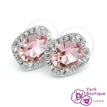 【約克精品】名媛百搭方晶鋯石包銠金鈦金屬針式耳環(SGS認證) 歷史價格詳細信息