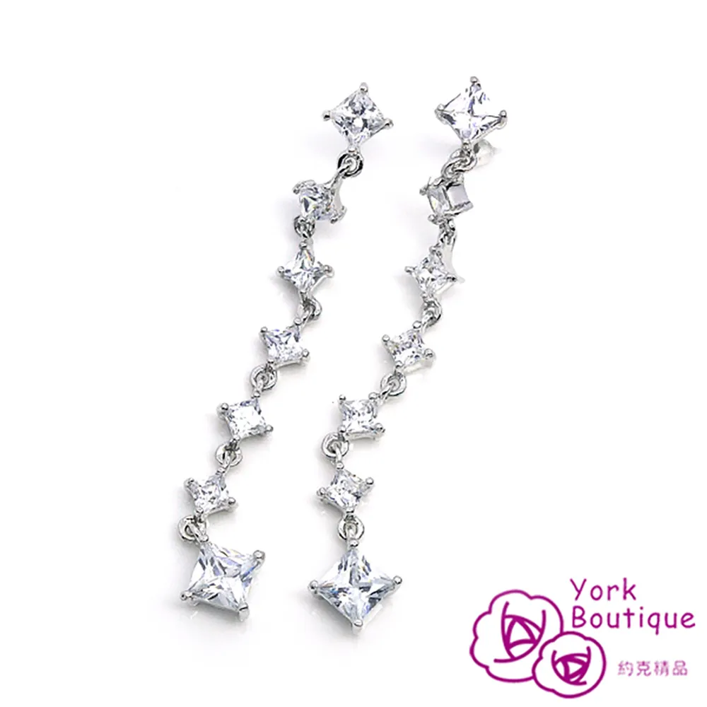 【約克精品】環繞情施華洛元素晶鑽方晶鋯石包銠金項鍊(SGS認證) 歷史價格詳細信息