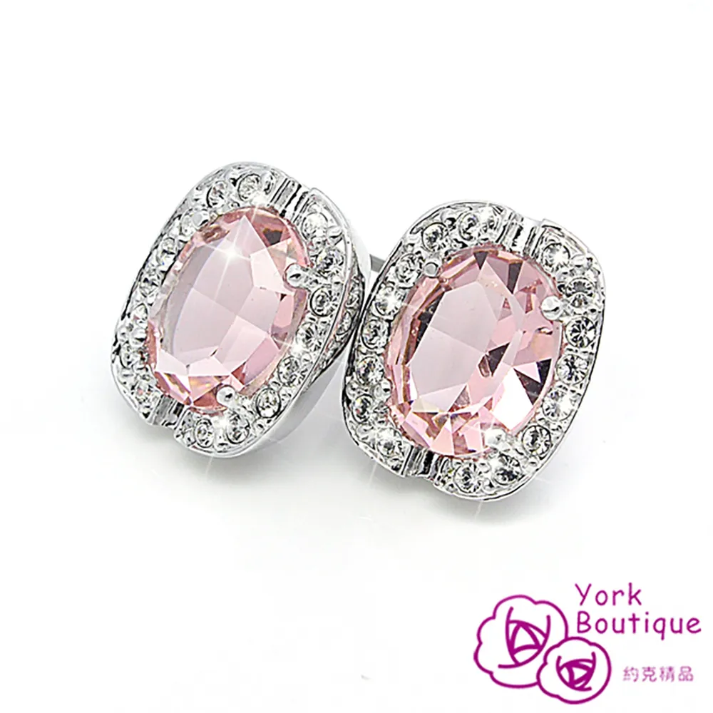 【約克精品】名媛百搭方晶鋯石包銠金鈦金屬針式耳環(SGS認證) 歷史價格詳細信息