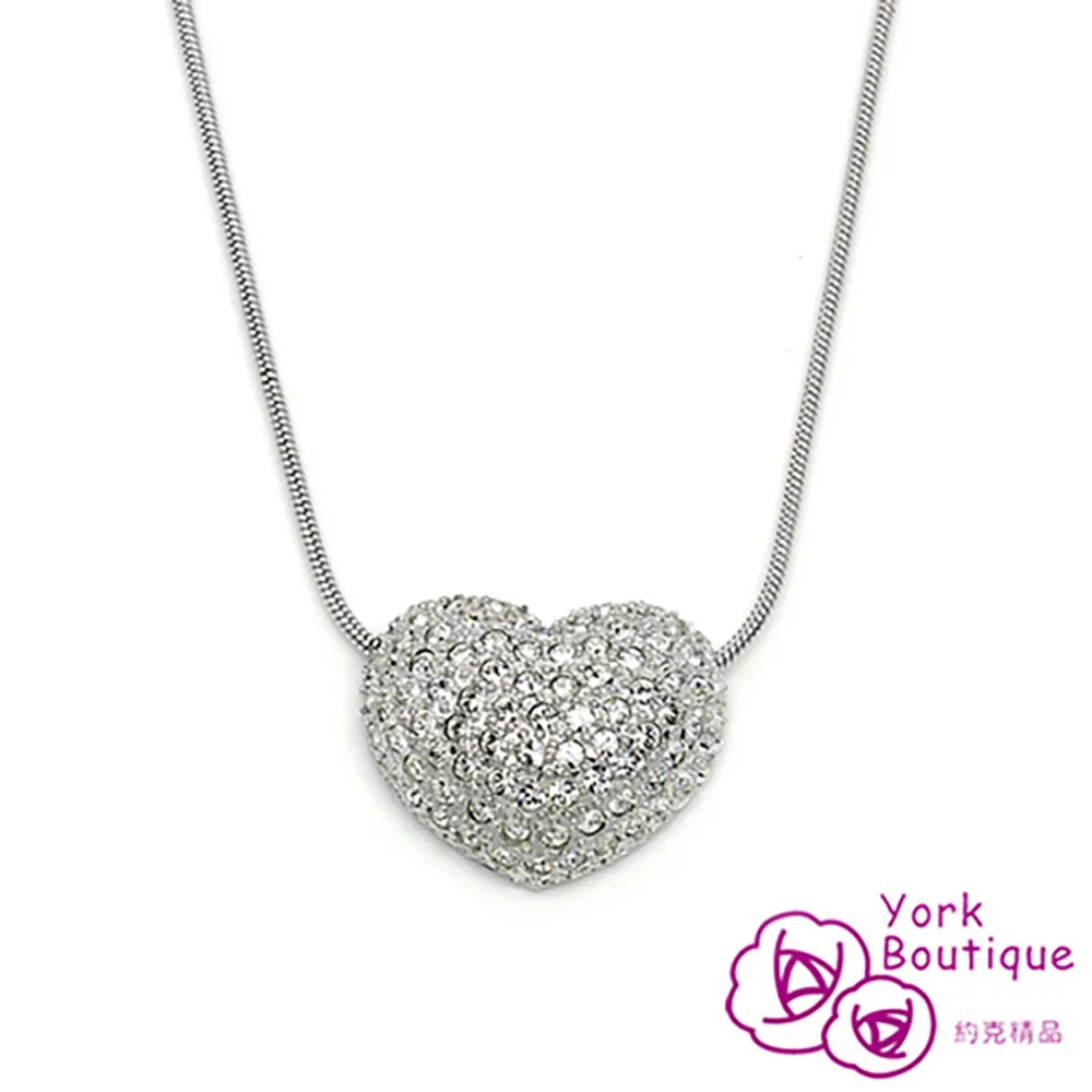 【約克精品】心心相連方晶鋯石包銠金項鍊 歷史價格詳細信息