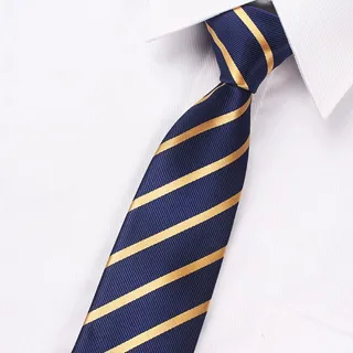 領帶8cm黃色拉鏈領帶手系男士商務結婚新郎黃色斜紋領帶一拉得正裝~ 現貨 歷史價格詳細信息