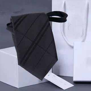 【拉福】黑色斜紋領帶6cm中窄版領帶拉鍊領帶 (黑) 歷史價格詳細信息