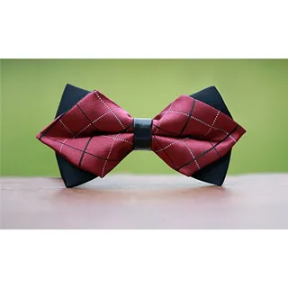 【拉福】高檔尖角領結新郎結婚領結糾糾 (暗紅色) 歷史價格詳細信息