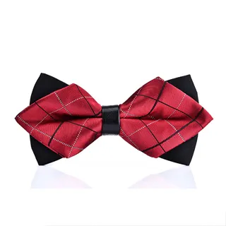 【拉福】高檔尖角領結新郎結婚領結糾糾 (暗紅色) 歷史價格詳細信息