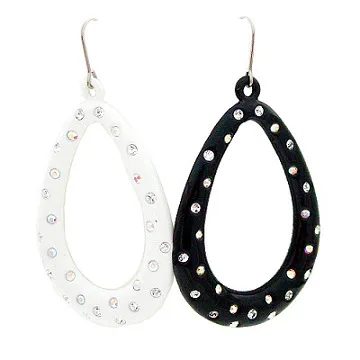 charme~復古普普風~黑白橢圓大C圈耳環~ 歷史價格詳細信息