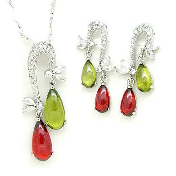 【Charme】蝶之舞 黑瑪瑙 鋯石項鍊耳環套組 歷史價格詳細信息