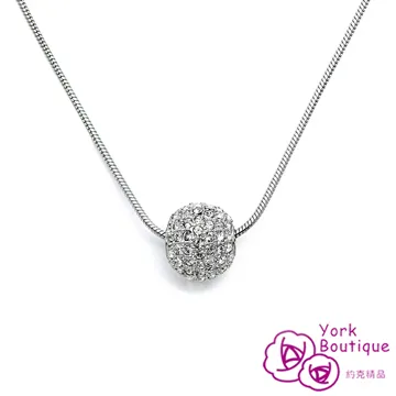 【約克精品】小雪球施華洛世奇元素晶鑽包銠金項鍊(SGS認證) 歷史價格詳細信息
