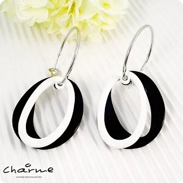 【Charme】  圈圈黑白水晶 耳環 歷史價格詳細信息
