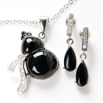 【Charme】黑瑪瑙流蘇中國風 項鍊耳環套組 歷史價格詳細信息