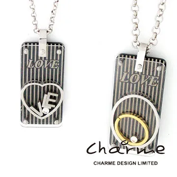 Charme 316L鋼 愛是Love 時尚情人對鍊 歷史價格詳細信息
